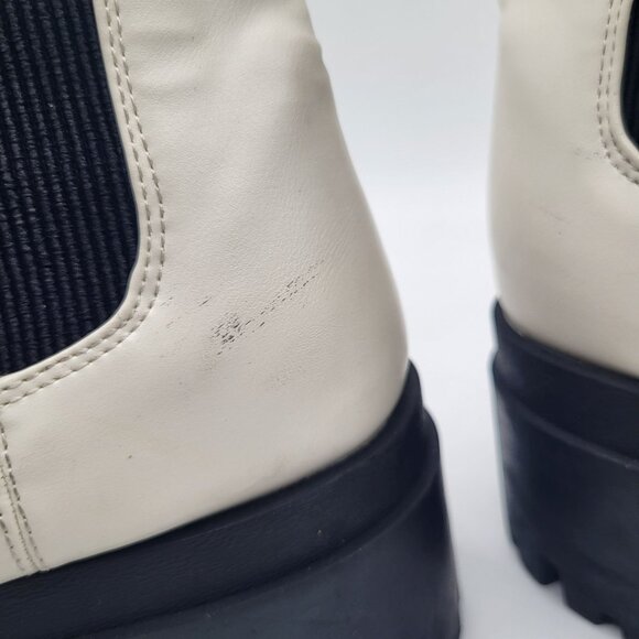 H&M DIVIDED Platform Boots Chunky Sole White Black Pull On Womens US 9.5/EU 41 - Picture 8 of 15